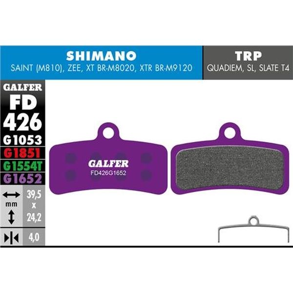 Galfer Pastillas E-Bike Shimano Saint M810, XT M8020, XTR 9120, MT520