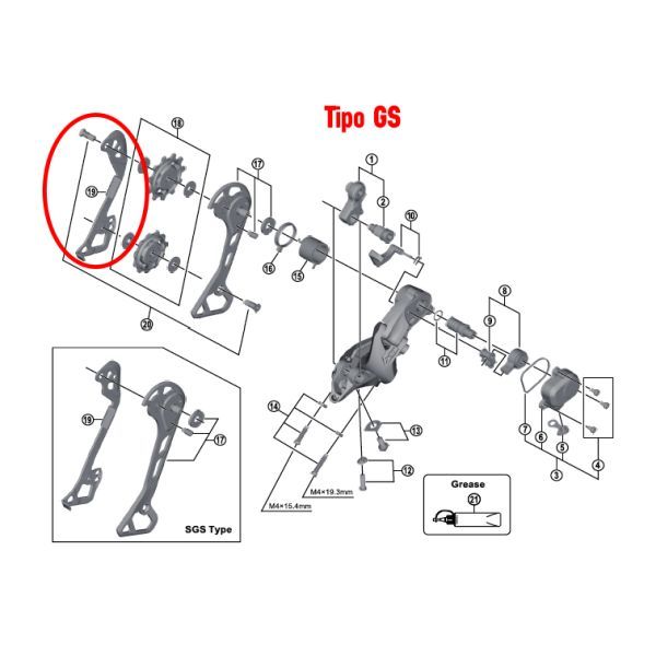 Shimano Portapoleas Interior M8000