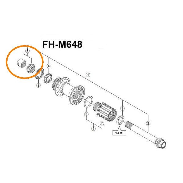 Shimano Cono Izquierdo y Tuerca FH-M678