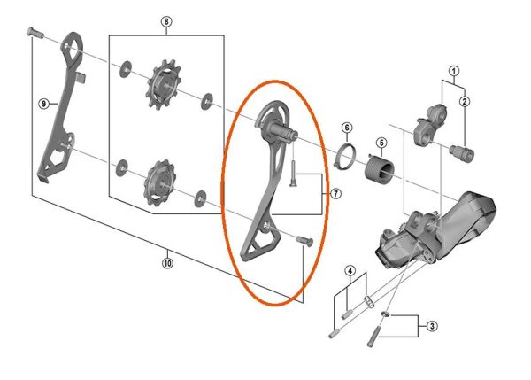 Shimano Placa Exterior Portapoleas RD-R8050-GS